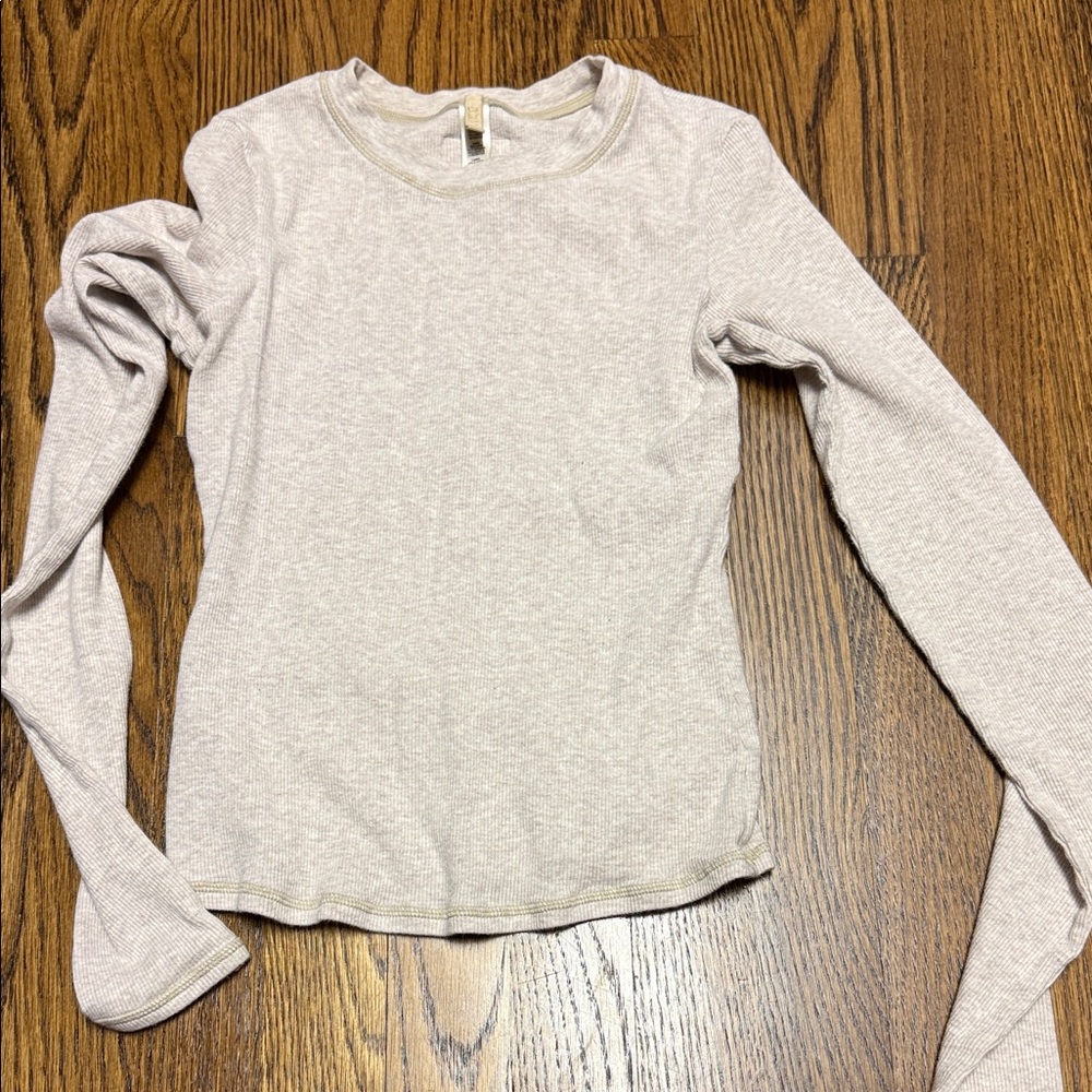 SKIMS Beige Long Sleeve Top